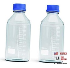1000ml Storage Glass Bottles   2pcs Round Media Storage Bottle   1000ml - 2pcs