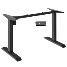 Costway Electric Sit to Stand Adjustable Desk Frame w/ Button Controller Black