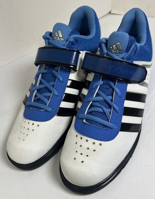 Adidas Powerlift Men's Weight Lifting Shoes White Blue Male Size 11.5