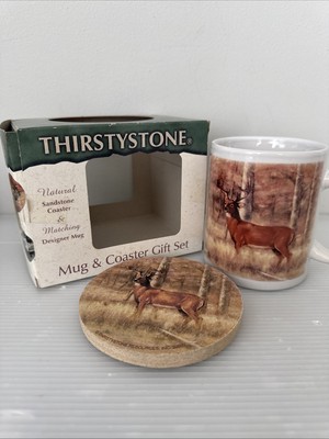 Thirstystone Natural Sandstone & Matching Designer As The Deer Outdoor Set NEW N