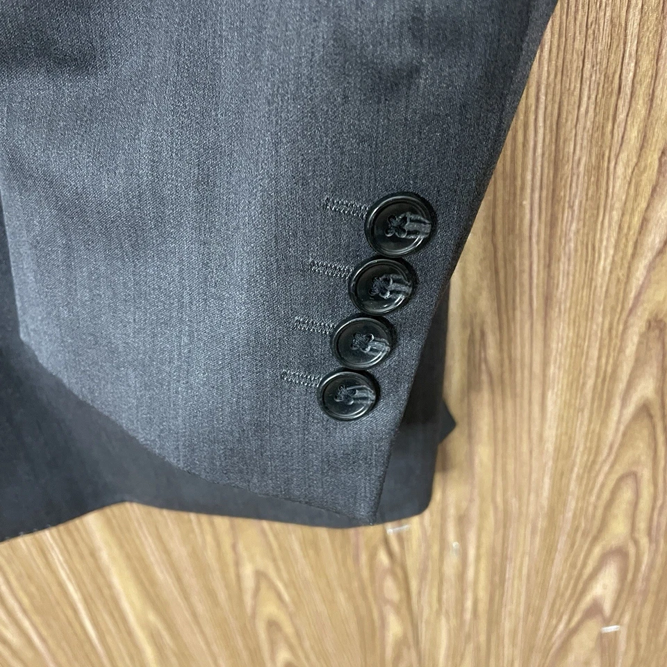 Abrigo deportivo Marc Anthony para hombre 44R delgado marrón lana lisa poliéster doble ventilación Foto 3 de 4