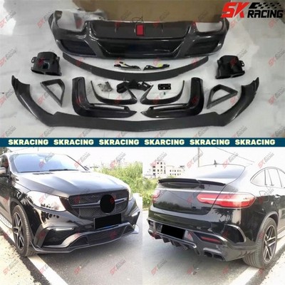 Front Bumper Lip Rear Wing BodyKits Fits Benz GLE63 AMG Coupe 16-19 Carbon Fiber
