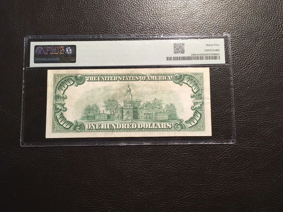 100.00 Federal reserve bank note Cleveland PMG 35 choice very fine - Image 2 of 2