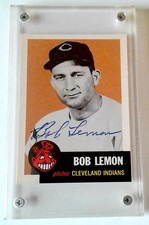 1991 TOPPS ARCHIVES BOB LEMON #284 HOF AUTHENTIC AUTO MAIL IN