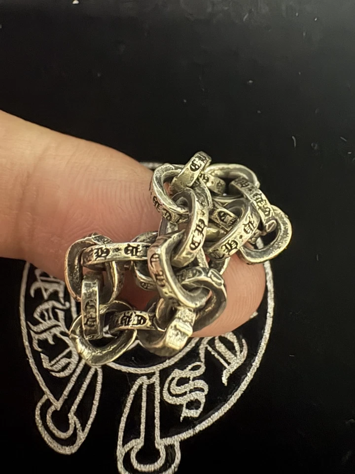 Anillo de plata cadena de papel corazones cromados CH US8 Foto 3 de 3