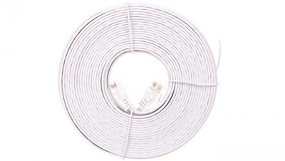 Kabel krosowy płaski patchcord U/UTP kat.5e biały 10m 93363