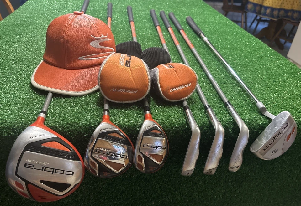 RH Cobra Junior JR Golf Set 7 Club Driver 3W 5H 7-9-SW Putter Stand Bag #B961 - Image 3 of 4