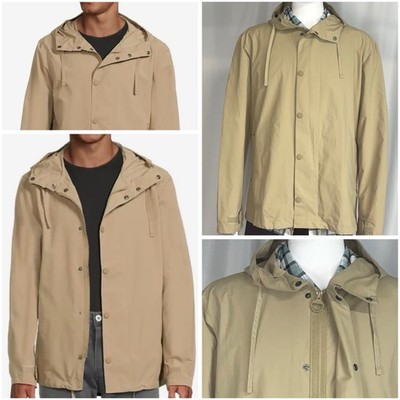 Barbour XXL Big Showerproof Jacket Men Washed Stone Hooded Zip Button Jacket New