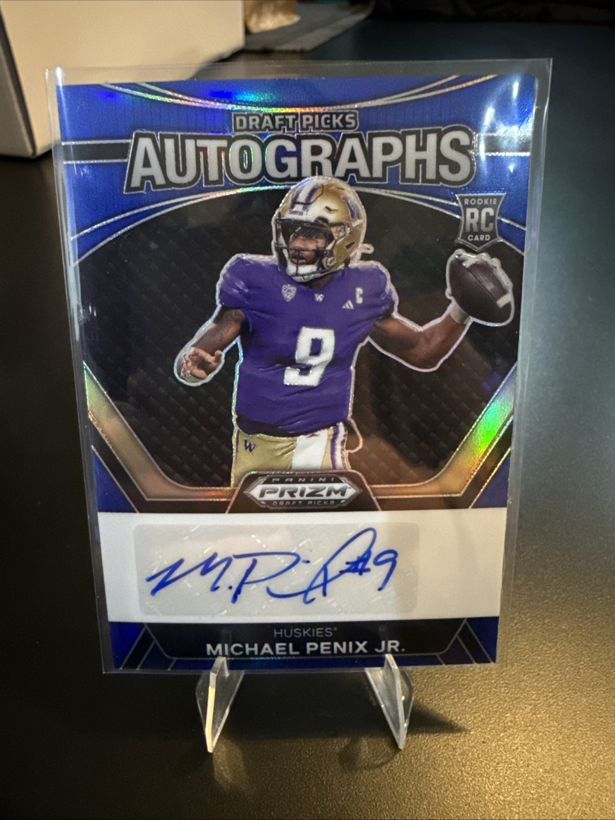 2024 Prizm Draft Picks Autographs - Blue Prizm Michael Penix Jr.  /149 #DPA-MPJ