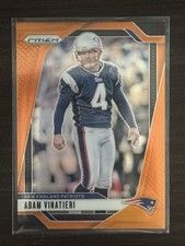 ADAM VINATIERI 2024 PANINI PRIZM FOOTBALL ORANGE PATRIOTS /249