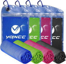 4 Pack Cooling Towels 47"X12" , Ice Cool Neck Towel, Soft Breathable Microfiber