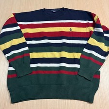 Vintage 90s Nautica Sweater Striped XL men's colorblock bold Nautical Boat