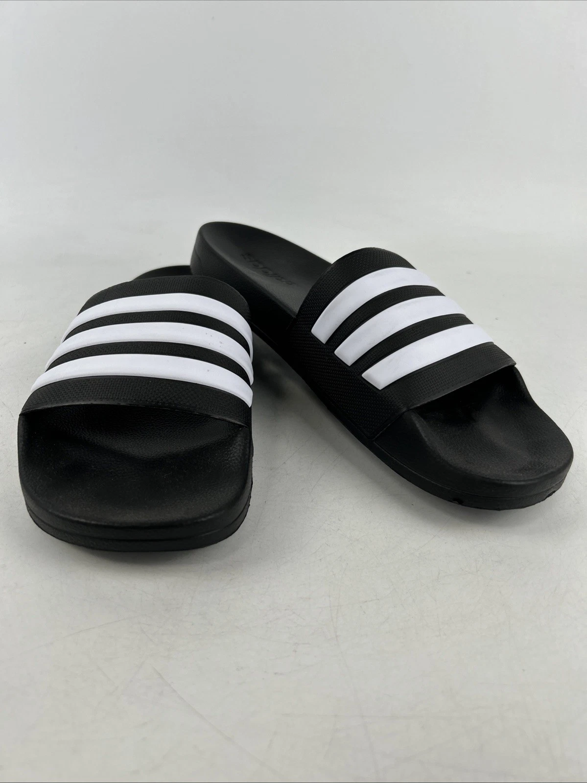Sandali adidas Adilette doccia slide unisex taglia 10 nero bianco sintetico slip on