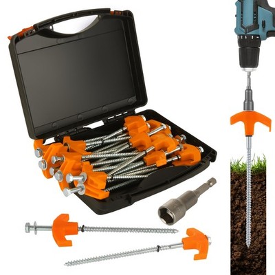 YAYODS 20 Pack 8 inch Tent Stakes Heavy Duty Metal Tent Pegs Spikes with Hex ...