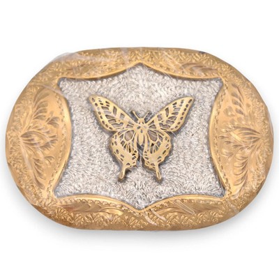 Butterfly Western Cowgirl Boho Vintage Belt Buckle by ADM [ca. 1980s]
