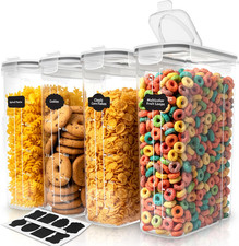 Cereal Containers Storage Set   4 Pack 4L 135.2 Oz Airtight Food Storage Contai