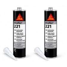 Sikaflex 221 WHITE Universal Adhesive Sealant Motorhome Bath 2 ITEMS