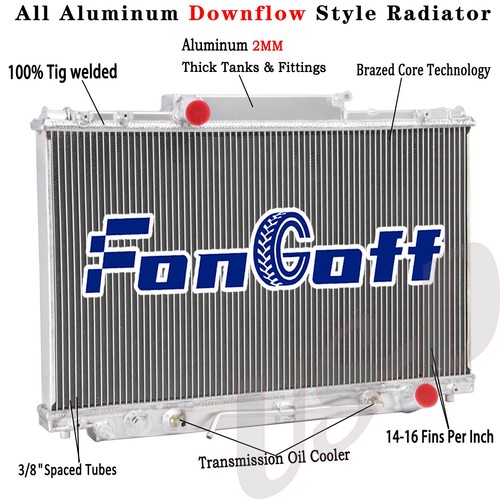 3 Row 52mm Aluminum Radiator Fit 1992-97 1995 Lexus SC400 4.0L V8 Gas ...