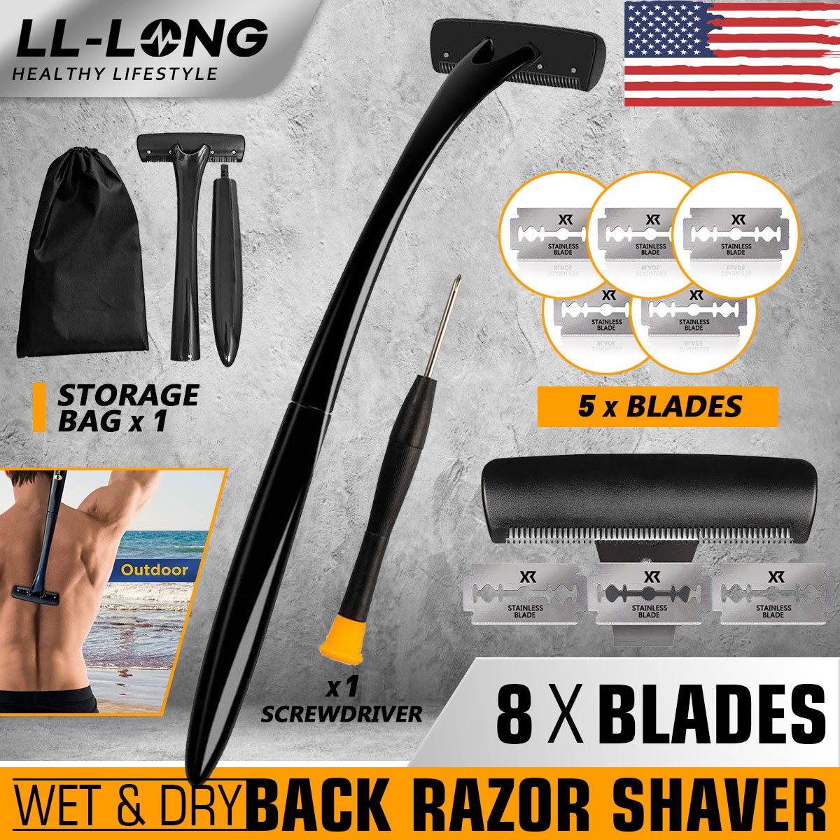 Razor Trimmer Long Handle Set Wet&dry