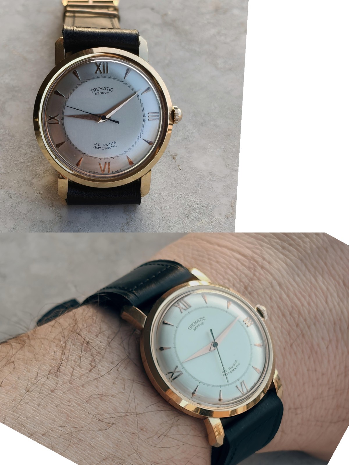 50s TREMATIC GENEVE 203 ROTOMATIC CAL AS 1361 VINTAGE WATCH WATCHES WATCH 37mm 