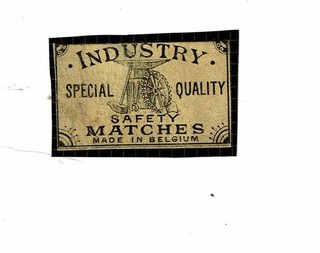1 etiqueta de seguridad industrial antigua Bélgica c1900s tamaño 50x31mm
