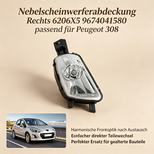 Ersatz Nebelscheinwerferabdeckung 9674041580 rechts für Peugeot 308