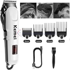Kemei Professional Hair Clippers Trimmer Kit Cutting Machine Barber Salon USA