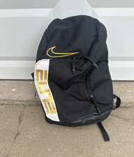 Nike Elite Backpack Black/White/Yellow Zip Buckle, Adjustable Strap Pockets