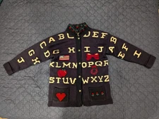 Eagle's Eye Sweater- Sz M- 100% Wool - Spelling Bee Alphabet School Teacher