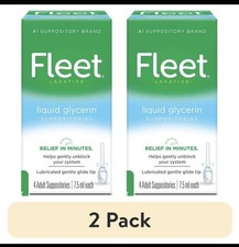 2 Pack Fleet Laxative Liquid Glycerin Suppositories 4 Adult Suppositories 7.5 ml