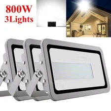 3X 800 Watt Bright LED Flood Light Outdoor Garden Yard Spotlight Lamp Cool White