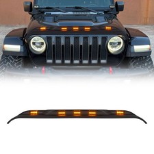 Front Hood Protector Stone Guard W Amber Lights For 2018 Jeep Wrangler Jl Jt Front Hood Protector Stone Guard W Amber Lights For 2018 Jeep Wrangler Jl Jt
