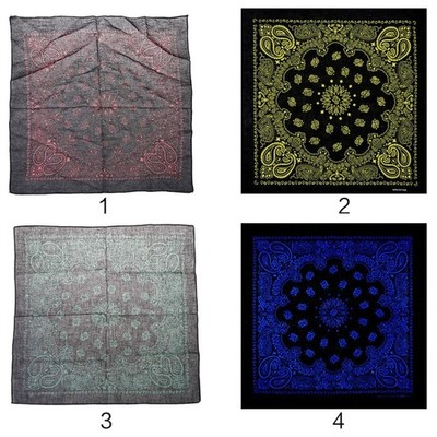Ethnic Colored Sunflower Double Paisley Floral Unisex Cotton Square Scarf Motorc