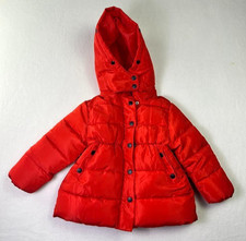 Kids Size 110 4-5 Red puffer Jacket with Hood NWOT