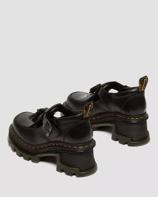 Dr. Martens Women's Corran Leather Mary Jane Heeled Shoes Black