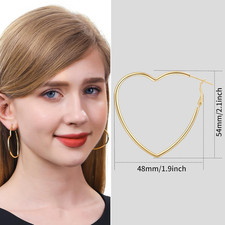 14K Gold Hoop Earrings Heart Hoop Earrings for Womens Sweet Love Heart Earrings