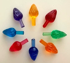 16 EXTRA LARGE TWIST BULBS Flame Pegs 8 Colors Ceramic Christmas Tree Lights