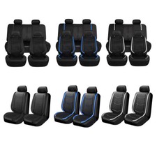 25-seats Car Seat Covers Full Set Leather Cushion Protector Front Rear For Bmw