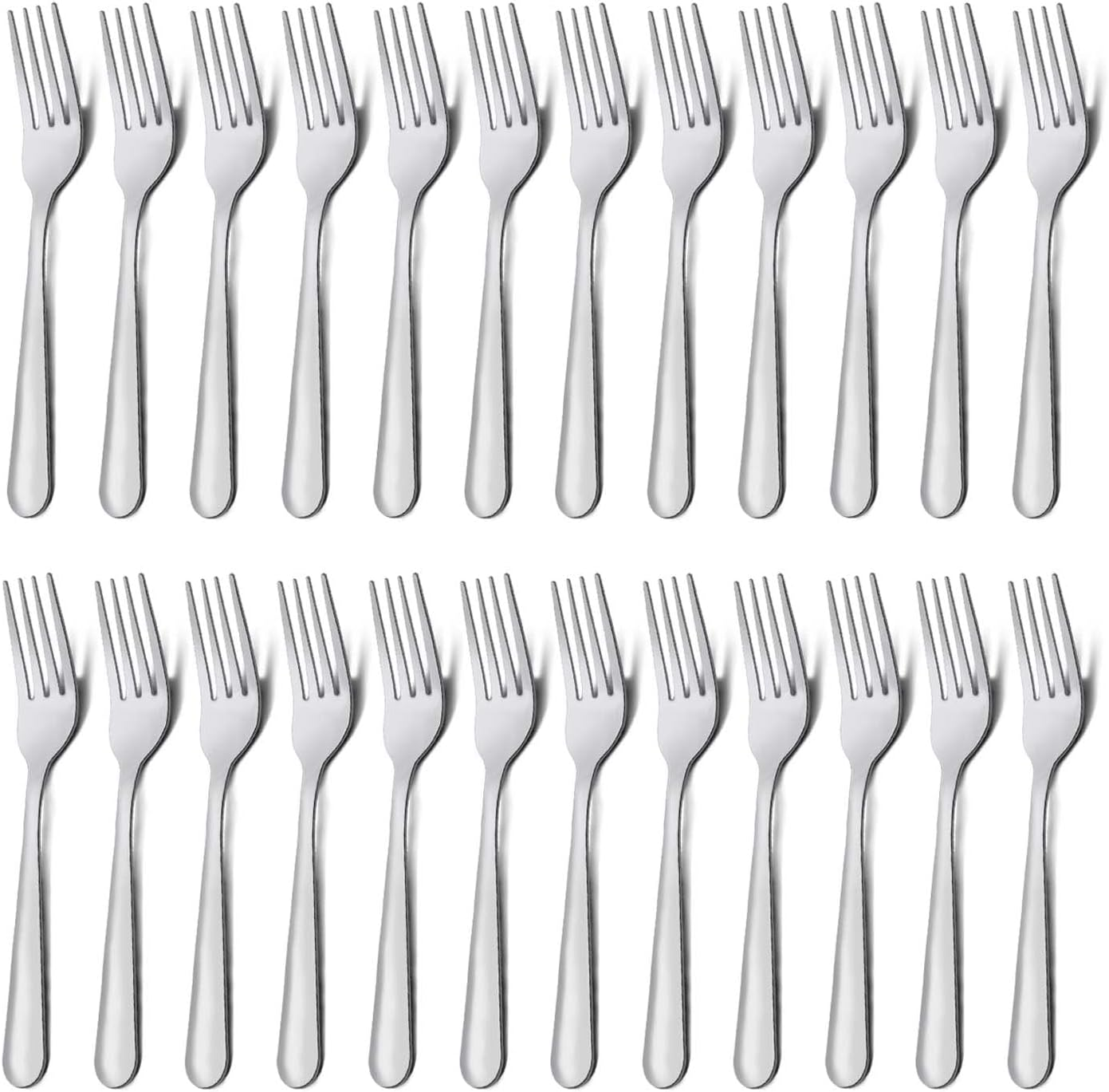 24 Pieces Dinner Forks Set (7.1 Inch),  Silver Stainless Steel Dinner Forks Set
