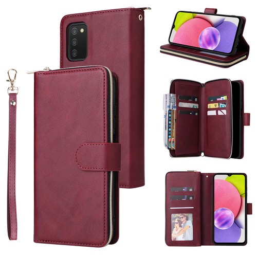 for Samsung Galaxy A10 A20 A30 A40 A30S A50 Zip Wallet Case Magnetic Flip Cover - Picture 2 of 17