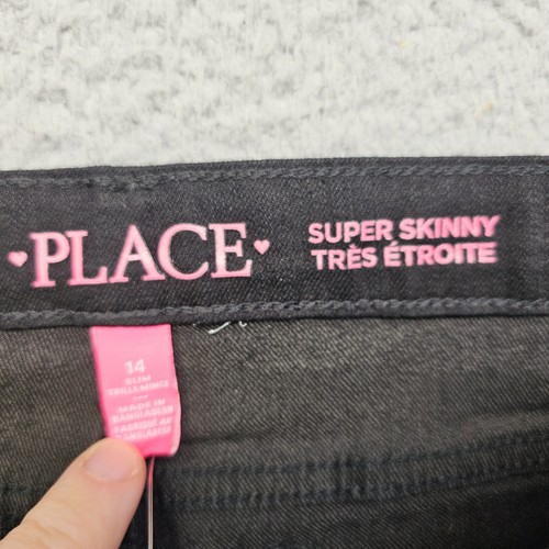 Childrens Place Pants Youth Size 14 Black Super Skinny Jeans Casual - Picture 10 of 15