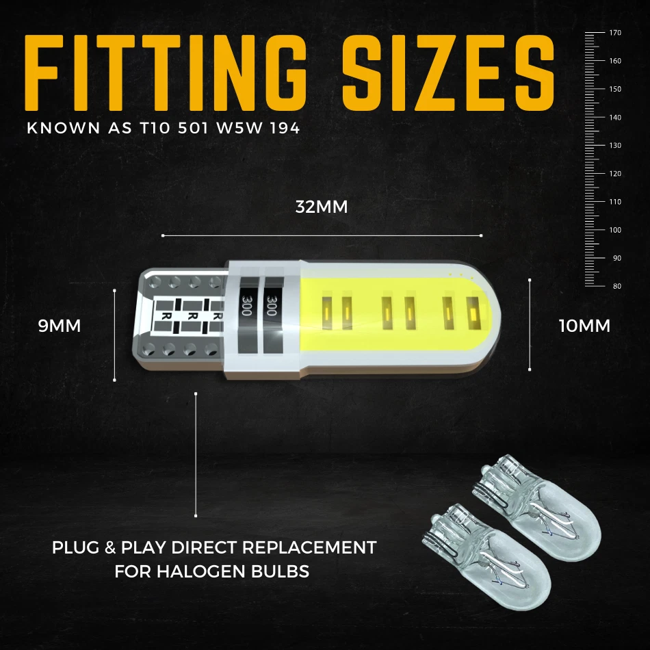 For Peugeot 307 SW Led Number Plate Light 2002-09 Hid Xenon White Cob Bulbs 12v - Image 4 of 4