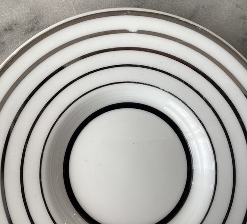 VTG 16-piece Wedgwood Bone China Demitasse Cups (8) & Saucers (8), Silver Stripe - Picture 6 of 11