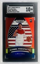 2020-21 PRIZM D.P. #98 LAMELO BALL GLOBAL PROSPECTS RED/WHITE/BLUE SGC 10 GEM