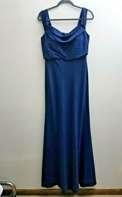 long flowy navy blue dress