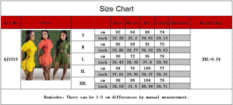 Image 11 - Fashion Club Party Women's Bandage Patchwork Short Sleeves Open Front Jumpsuit
