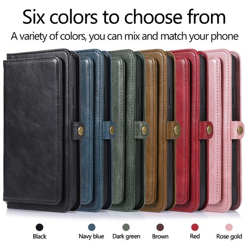 Magnetic Detachable Leather Flip Wallet Case for iPhone 16 15 14 13 12 Pro Max - 第 2/18 張圖片