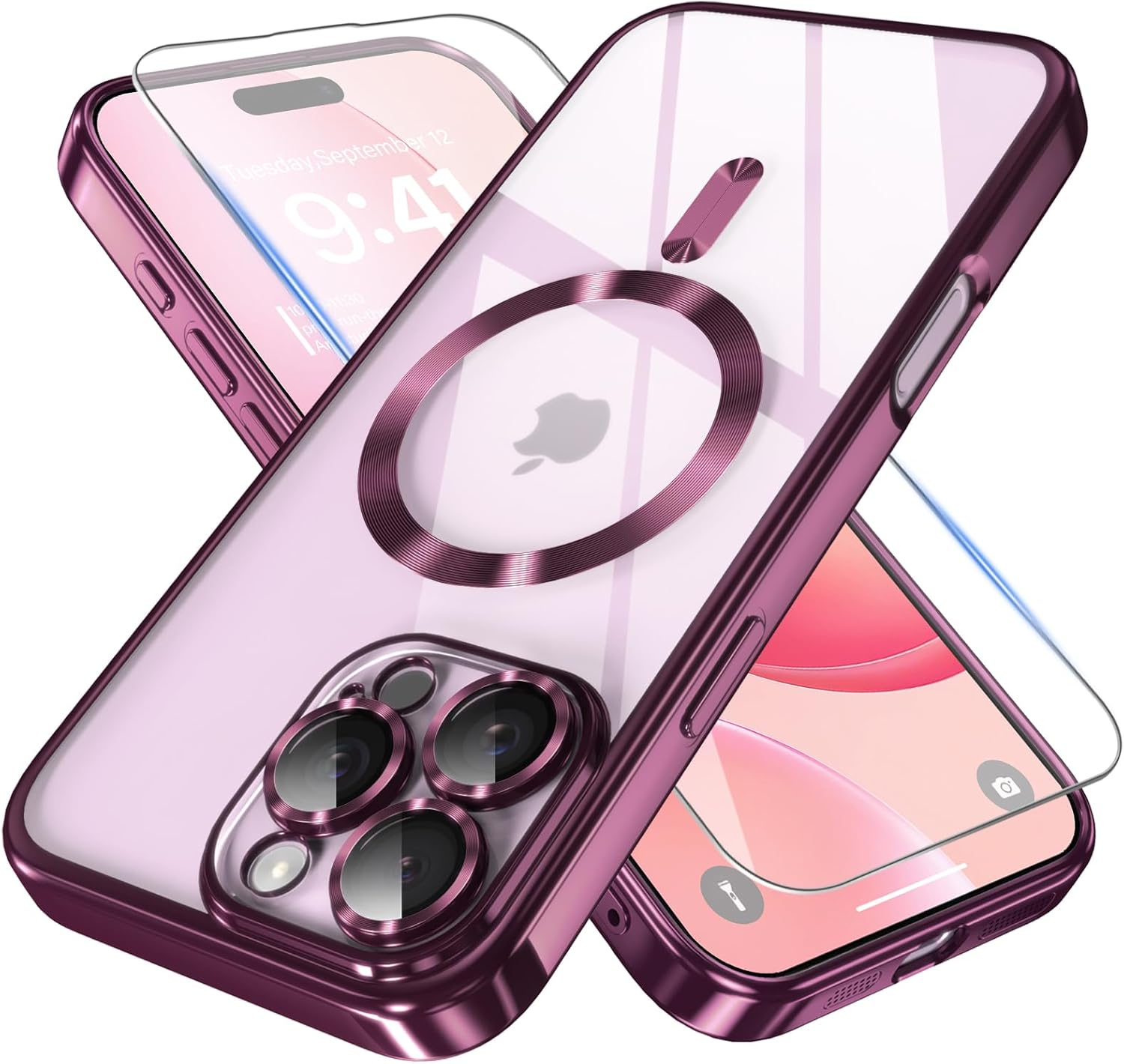 iPhone 16 Pro Max Glitter Case with MagSafe Shockproof Defender Cover  -image