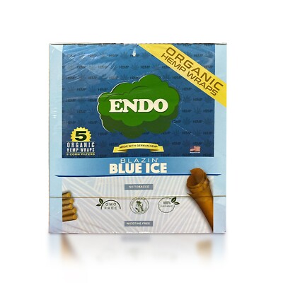 Endo Wraps Blazin Blue ICE: Smoke with 100% Organic Wraps  75 Wraps in 15 Packs!