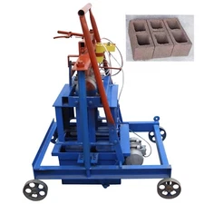 220V Hand-push Hollow Soil Block Brick Molding Machine Two Square Holes 550W×2